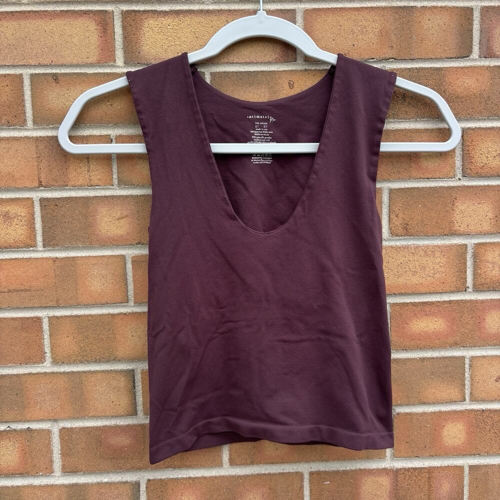 Intimately Free People Maroon Scoop Neck Sleeveless Crop Tank Womens XS/S